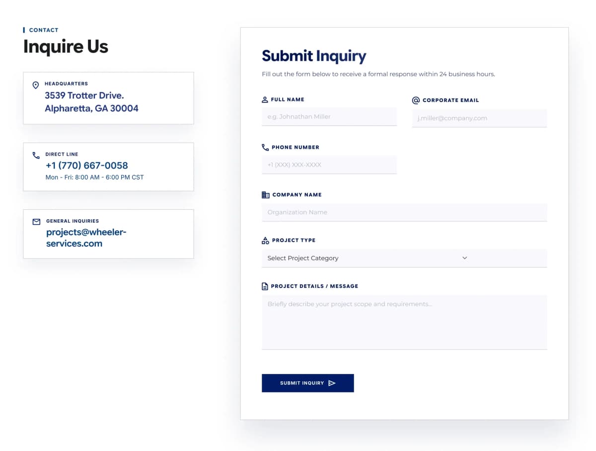 Contact Form Cards