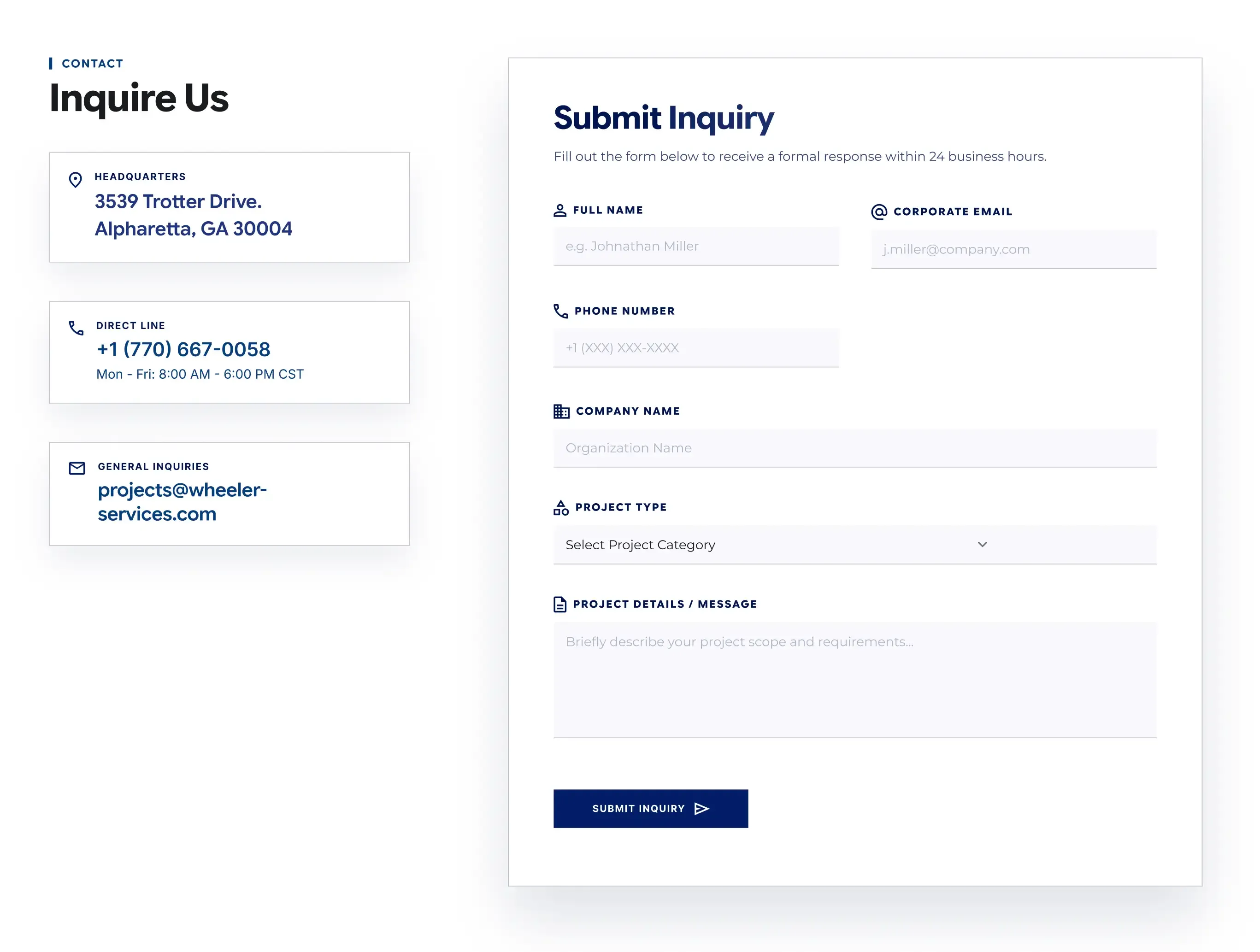 Contact Form Cards